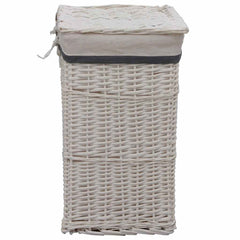 vidaXL Laundry Basket White Willow 3