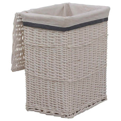 vidaXL Laundry Basket White Willow 5