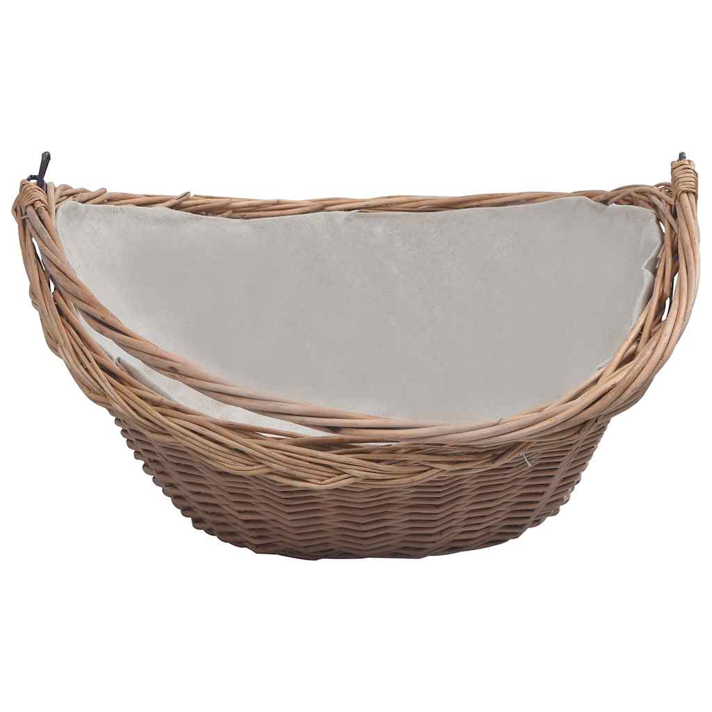 vidaXL Firewood Basket with Handle 57x46.5x52 cm Brown Willow 3