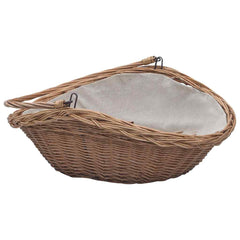 vidaXL Firewood Basket with Handle 57x46.5x52 cm Brown Willow 4