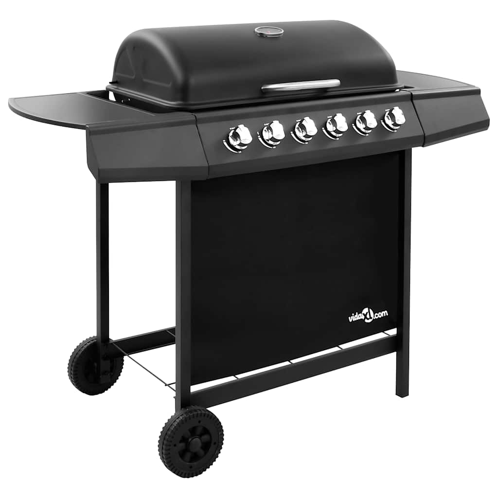 Gas BBQ Grill Black 6 burners