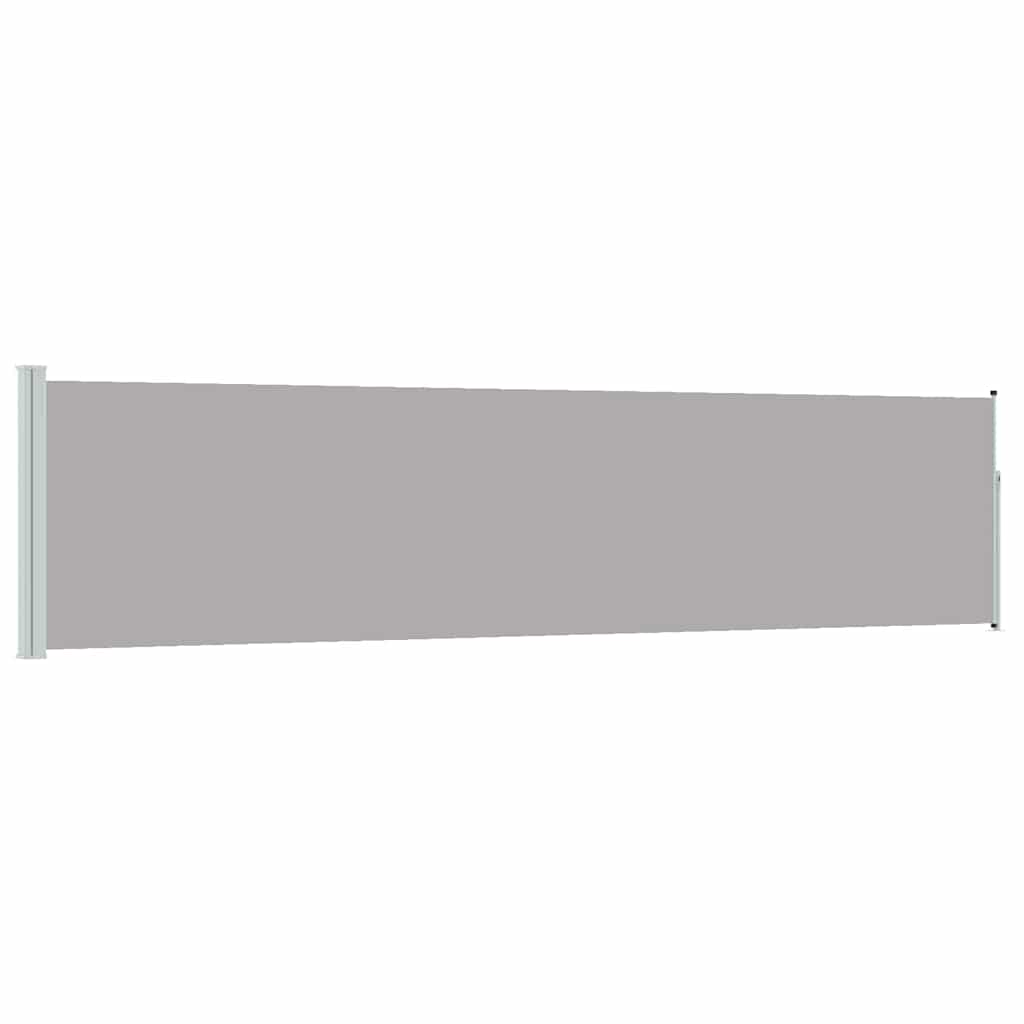 Patio Retractable Side Awning 117x514 cm Drop 500 cm Width 117 cm Grey