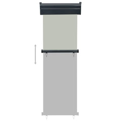 vidaXL Balcony Side Awning | Grey | Steel | 65x250 cm | Retractable | Awning 5