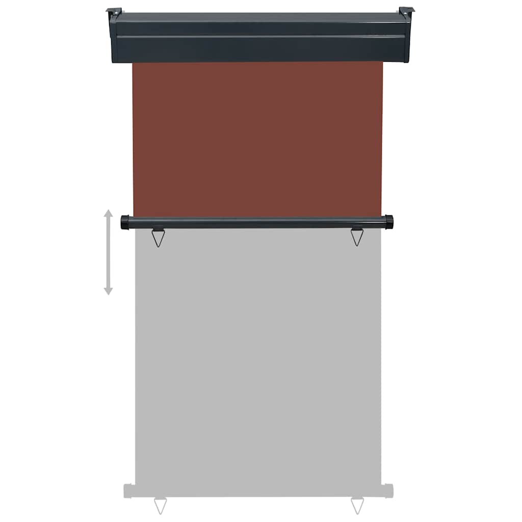 vidaXL Balcony Side Awning | Brown | Polyester | 105x250 cm | Retractable 5
