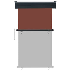 vidaXL Balcony Side Awning | Brown | Polyester | 105x250 cm | Retractable 5