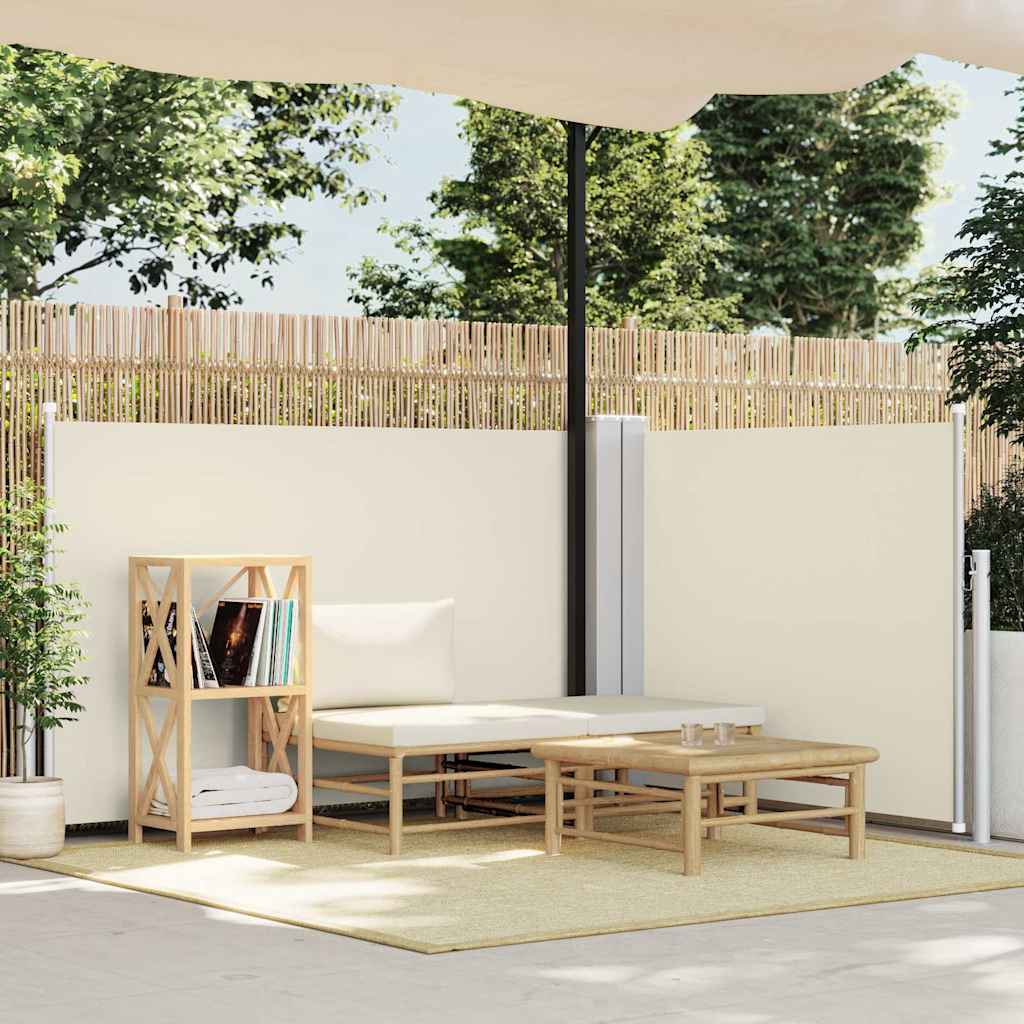 vidaXL Retractable Side Awning Cream 100x600 cm 1