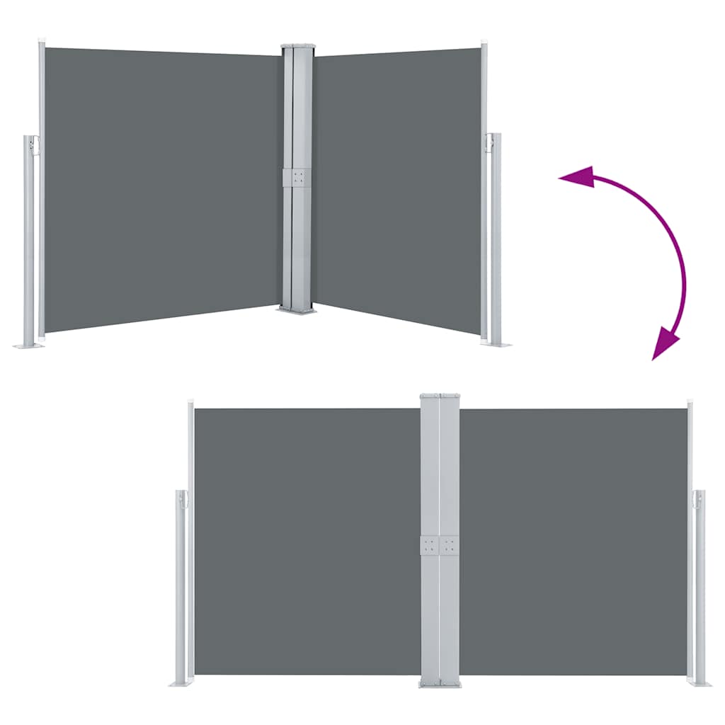 vidaXL Retractable Side Awning Anthracite 140x600 cm 5