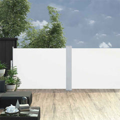 vidaXL Side Awning | Cream | Polyester | 100x1000 cm | Retractable 3