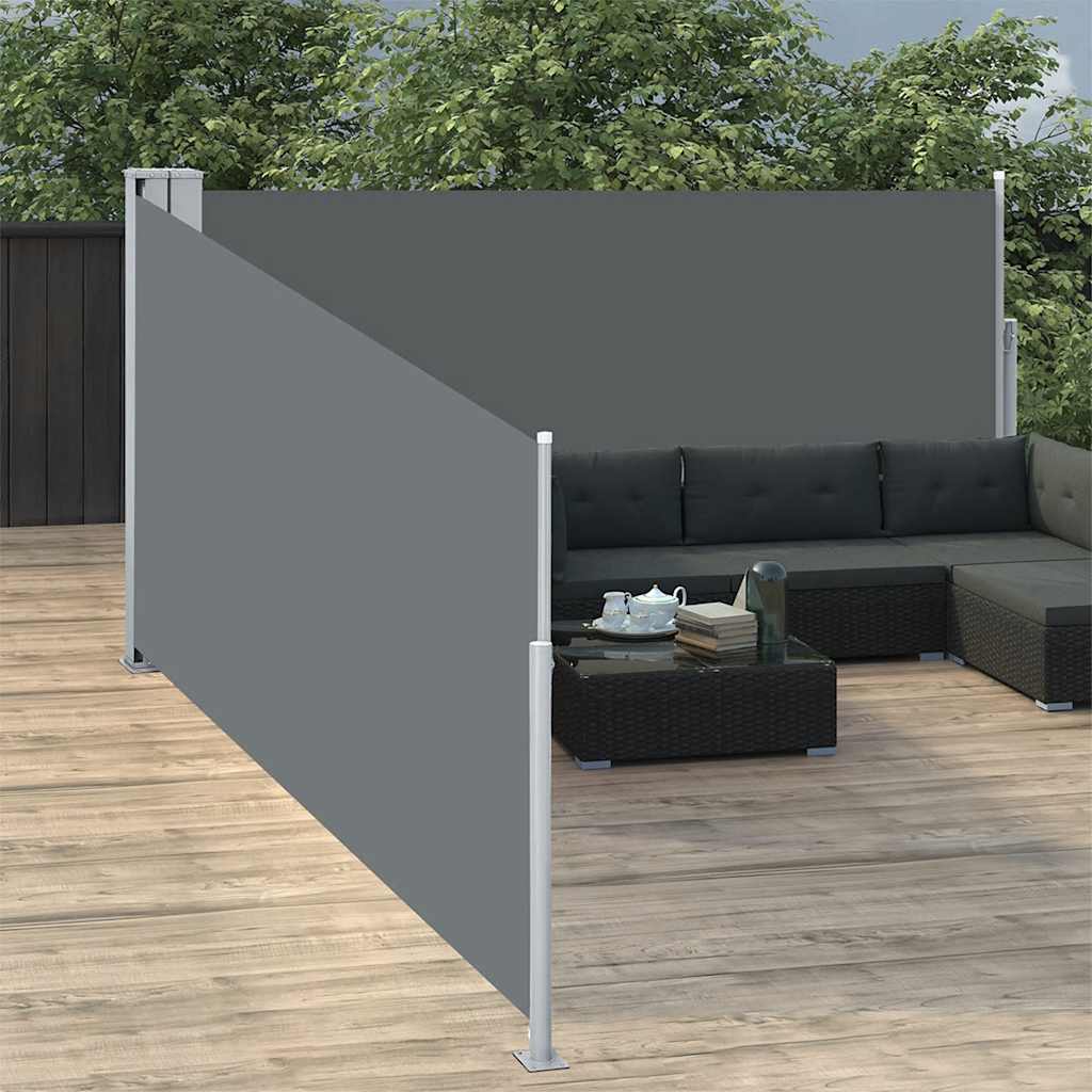 vidaXL Retractable Side Awning Anthracite 100x1000 cm 1