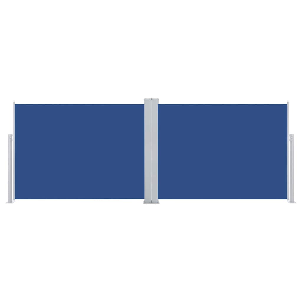 vidaXL Retractable Side Awning Blue 100x1000 cm 4