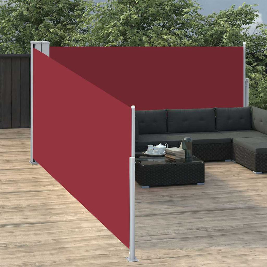 Retractable Side Awning Red 100 x 600–220 x 600 cm 100 x 1000 cm