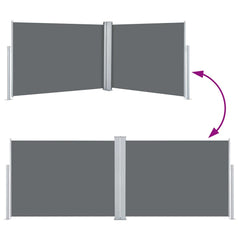 vidaXL Retractable Side Awning Anthracite 120x1000 cm 5