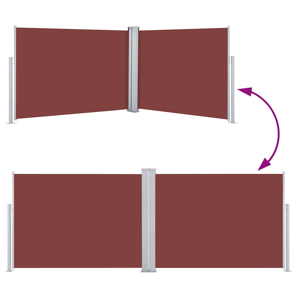 vidaXL Side Awning | Brown | Polyester with PU coating | 120x1000 cm 5