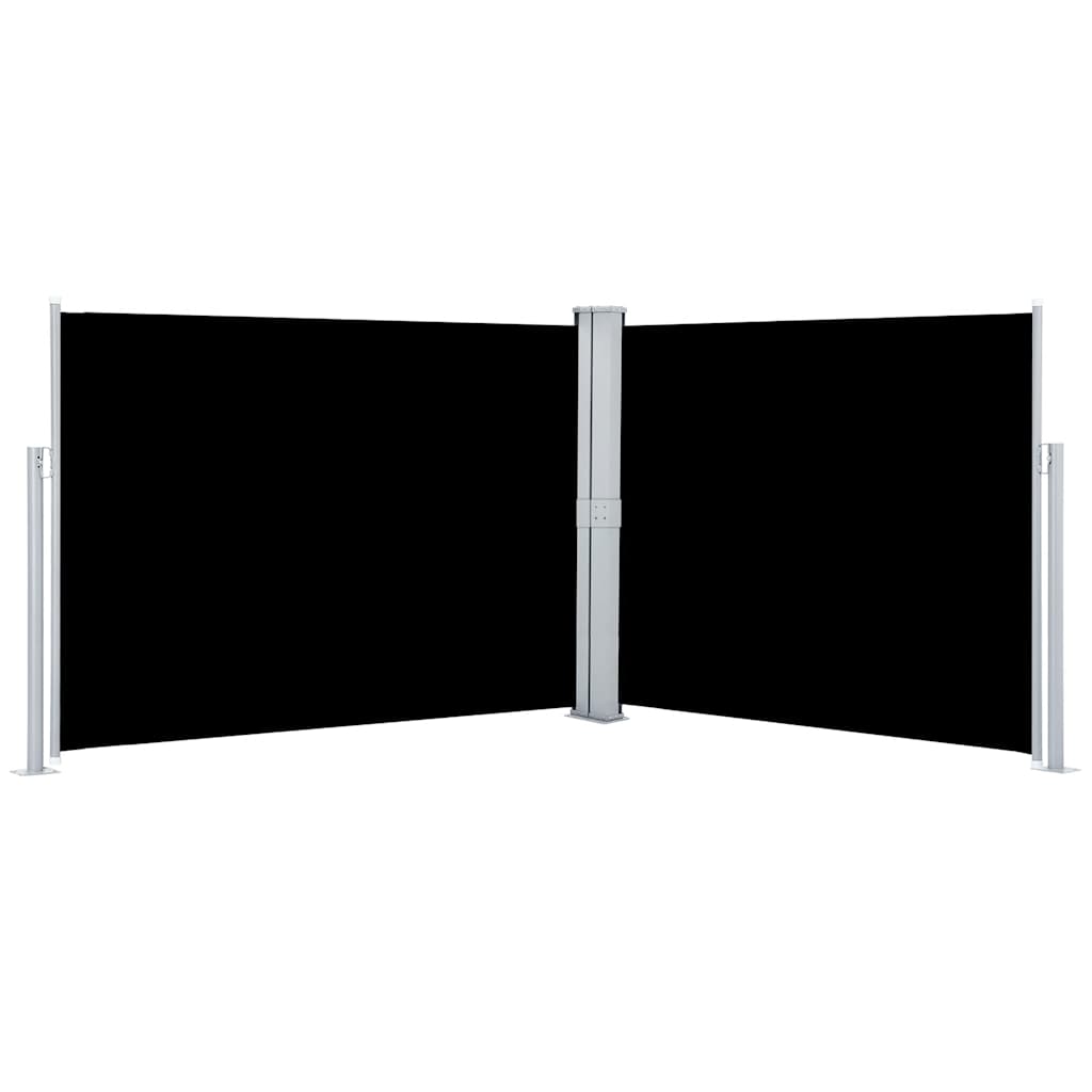 vidaXL Retractable Side Awning Black 140x1000 cm 2