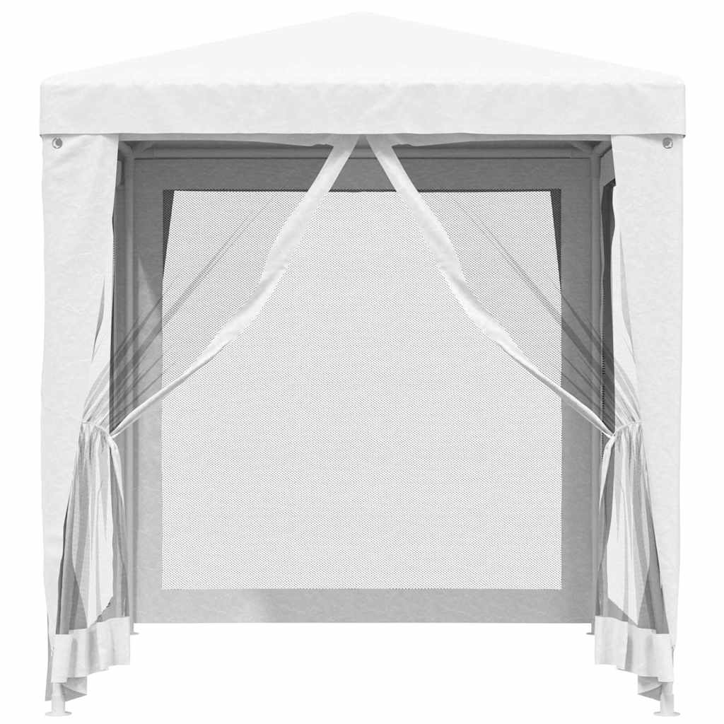 Party Tent with 4 Mesh Sidewalls 2x2 m HDPE with 4 sidewalls Width 2 m White
