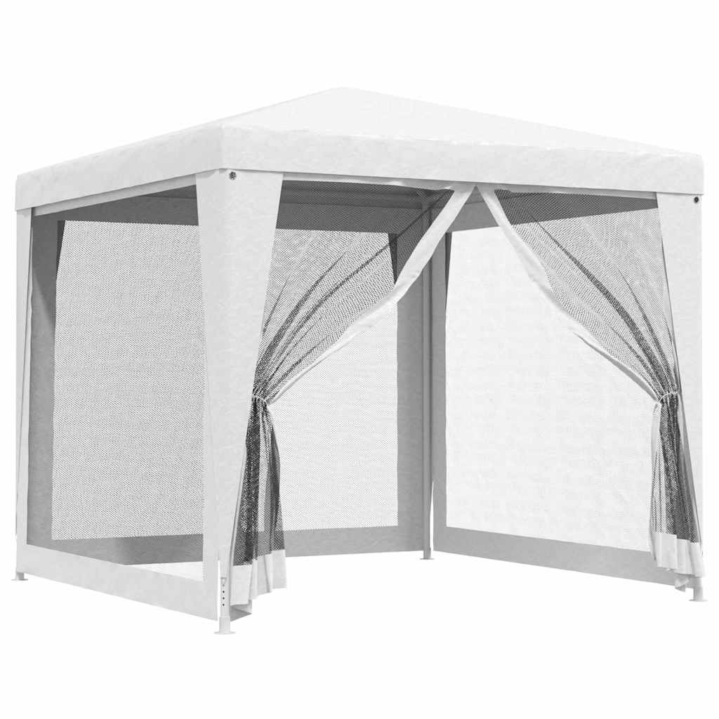 vidaXL Party Tent with 4 Mesh Sidewalls 2.5x2.5 m White 2
