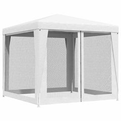 vidaXL Party Tent with 4 Mesh Sidewalls 2.5x2.5 m White 4
