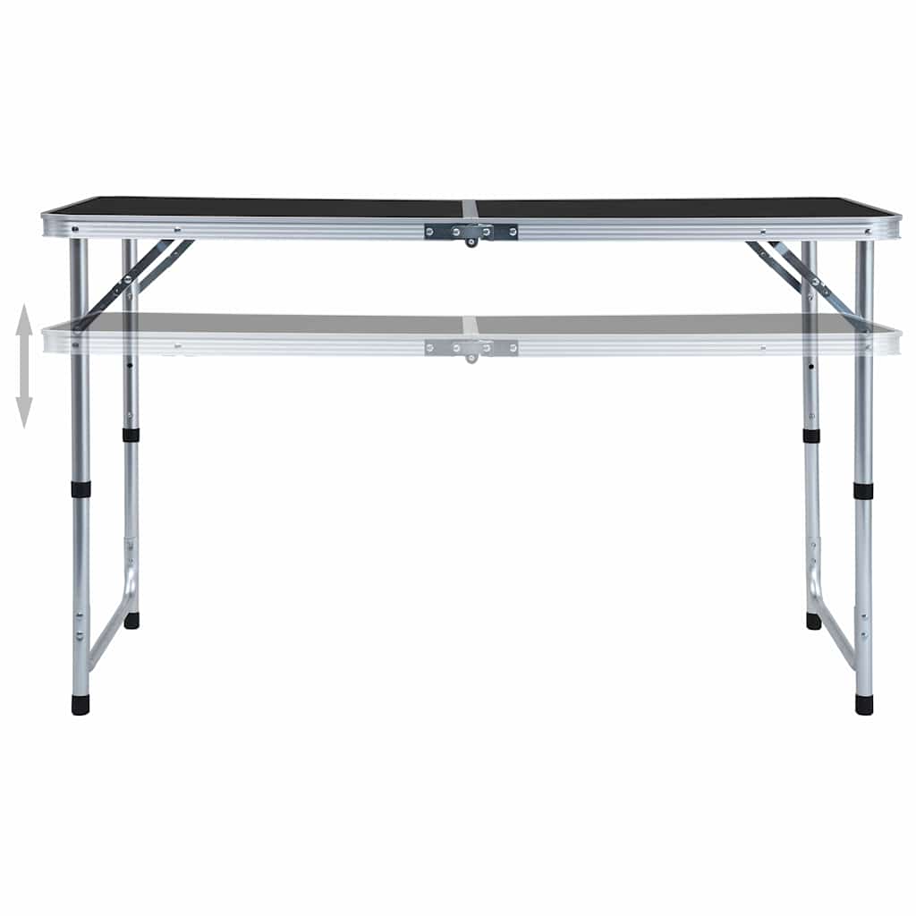 vidaXL Foldable Camping Table Grey Aluminium 120x60 cm 2
