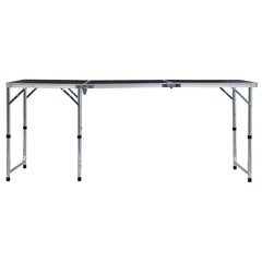 vidaXL Foldable Camping Table Grey Aluminium 180x60 cm 3
