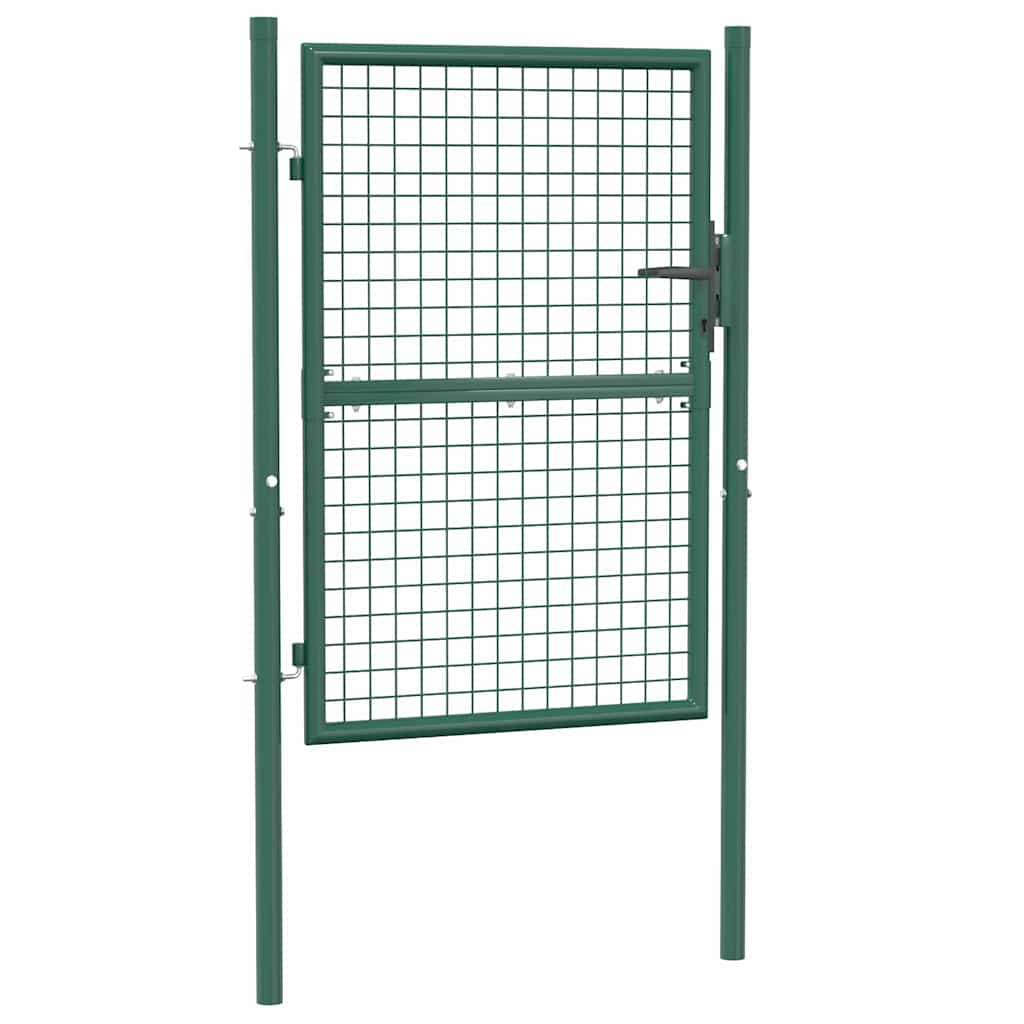 Fence Gate Steel Green 100 x 125 cm