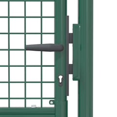 Fence Gate Steel Green 100 x 125 cm