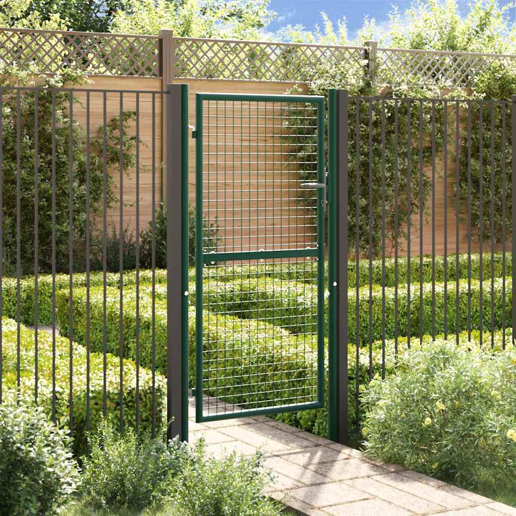 Fence Gate Steel Green 100 x 175 cm