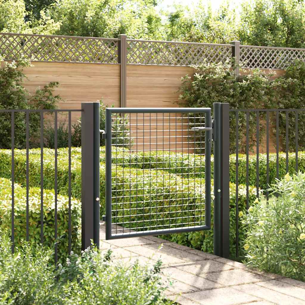 Mesh Garden Gate Galvanised Steel Grey 100 x 75 cm