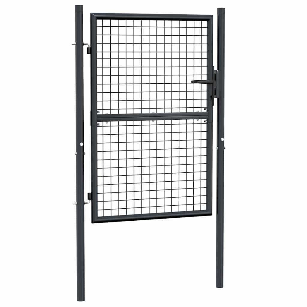 Mesh Garden Gate Galvanised Steel Grey 100 x 125 cm