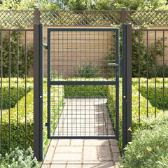 Mesh Garden Gate Galvanised Steel Grey 100 x 125 cm