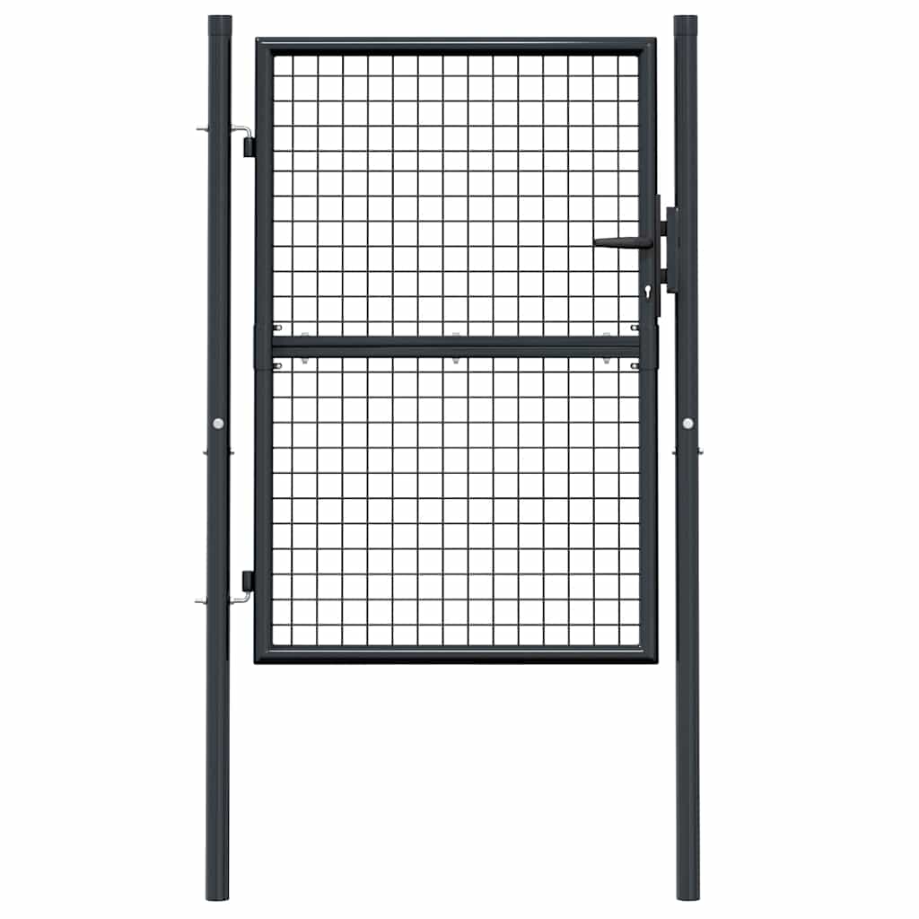 Mesh Garden Gate Galvanised Steel Grey 100 x 125 cm