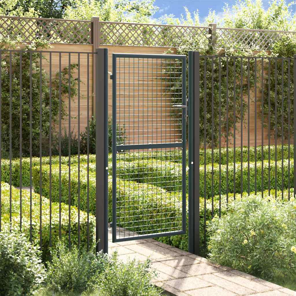 Mesh Garden Gate Galvanised Steel Grey 100 x 175 cm