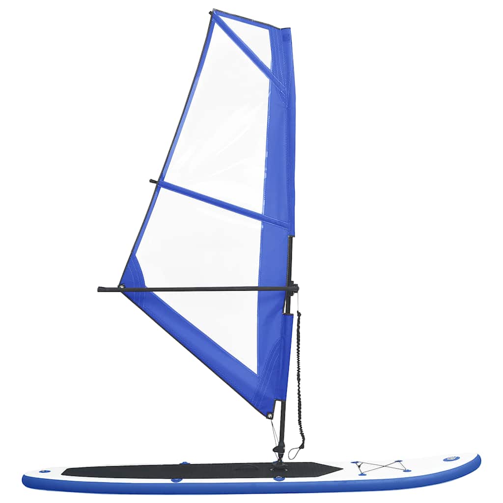 Inflatable Stand Up Paddleboard with Sail Set and White Blue