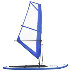 Inflatable Stand Up Paddleboard with Sail Set and White Blue