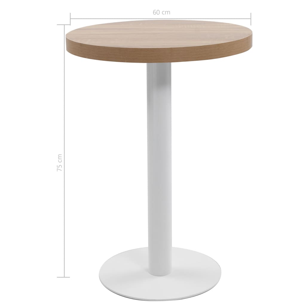 vidaXL Bistro Table Light Brown 60 cm MDF 5