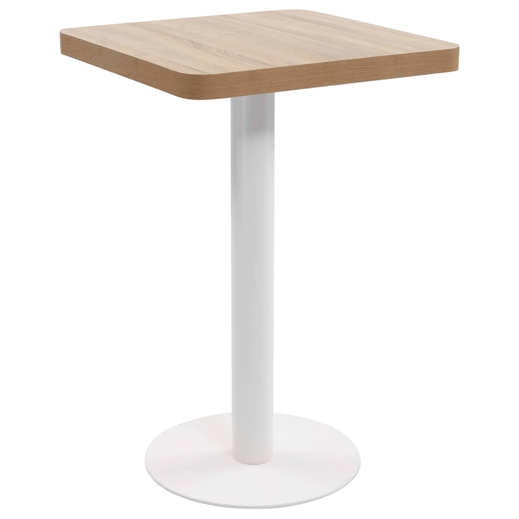 Bistro Table Light Brown 50x50 cm MDF Light brown and white 50 cm 50 cm