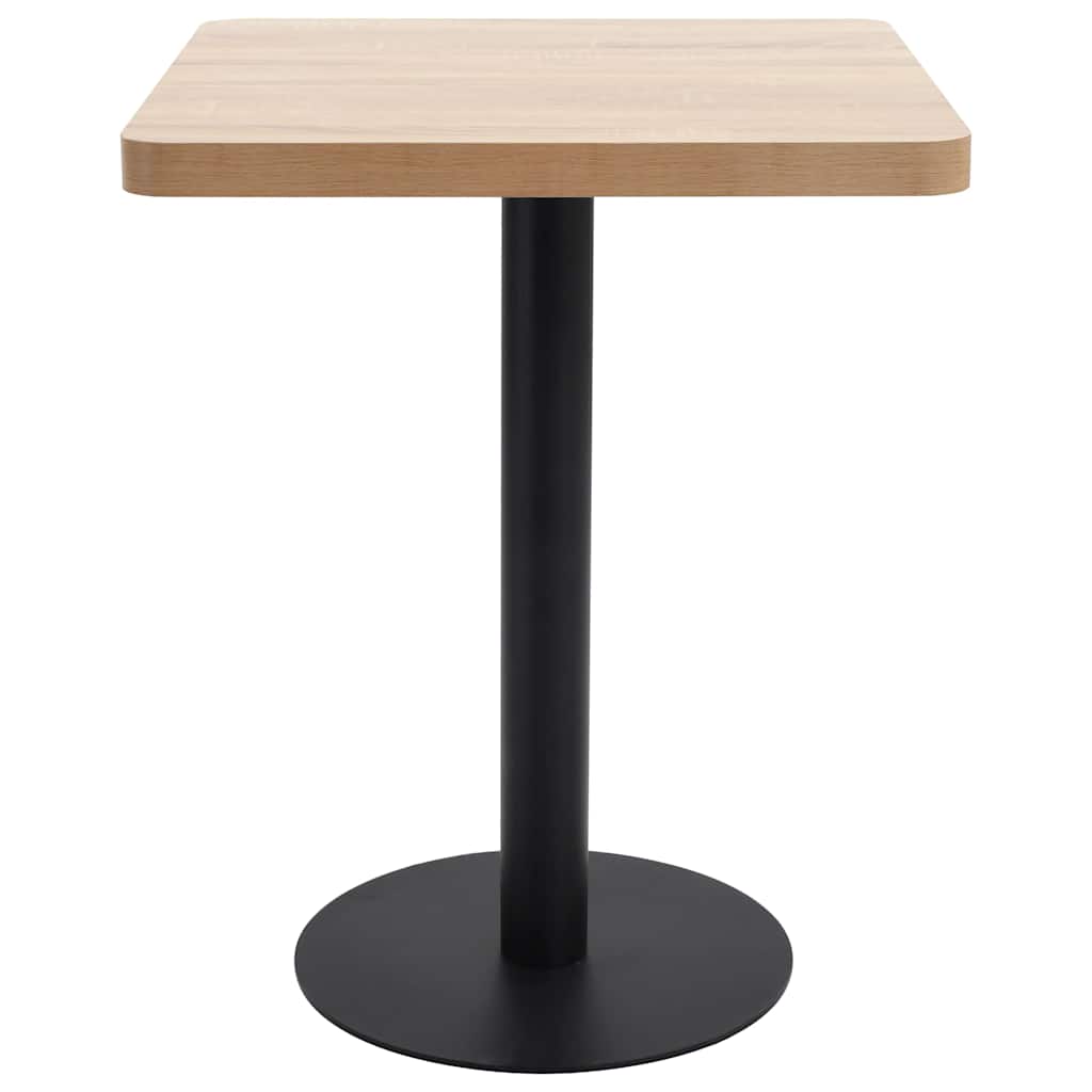 Bistro Table Light Brown 50x50 cm MDF Light brown and black 60 cm 60 cm