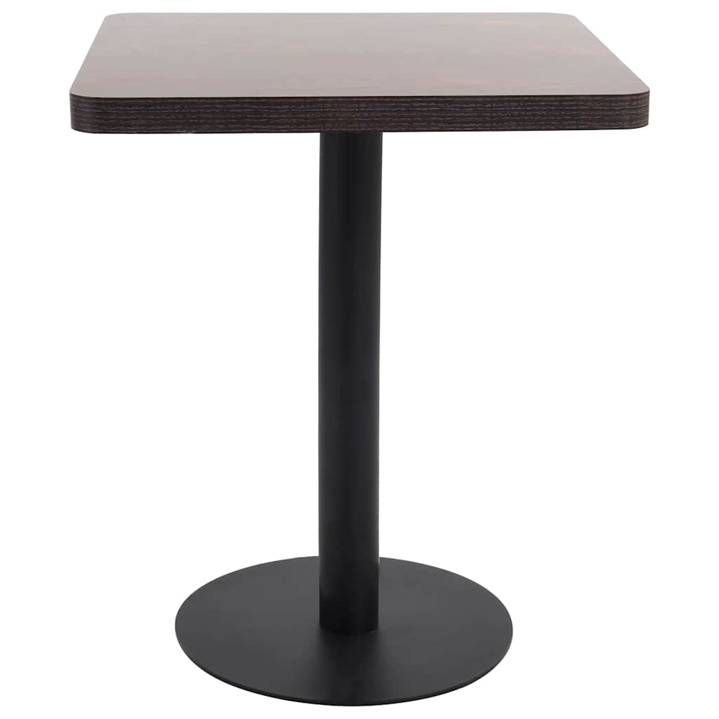 Bistro Table Light Brown 50x50 cm MDF Dark brown and black 60 cm 60 cm