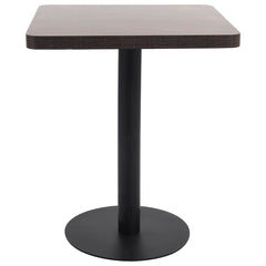 Bistro Table Light Brown 50x50 cm MDF Dark brown and black 60 cm 60 cm