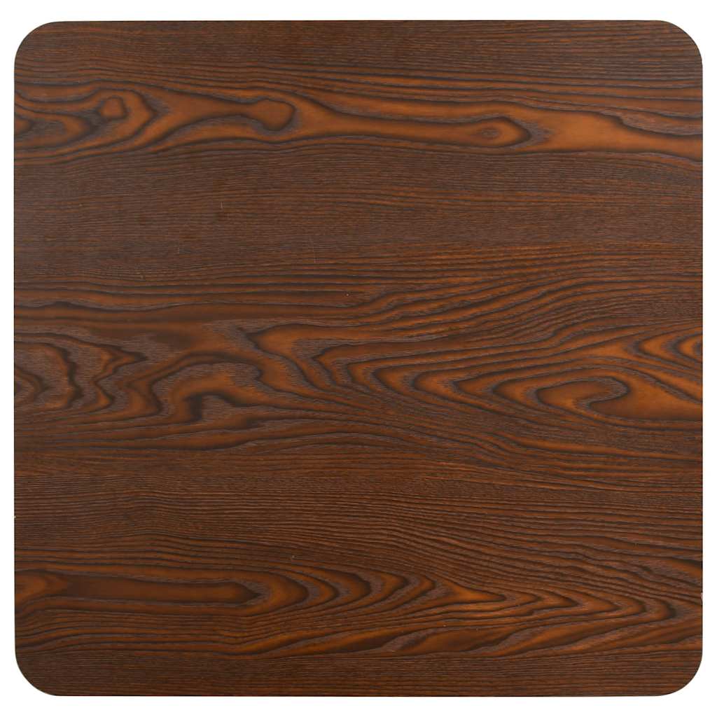 Bistro Table Light Brown 50x50 cm MDF Dark brown and black 60 cm 60 cm