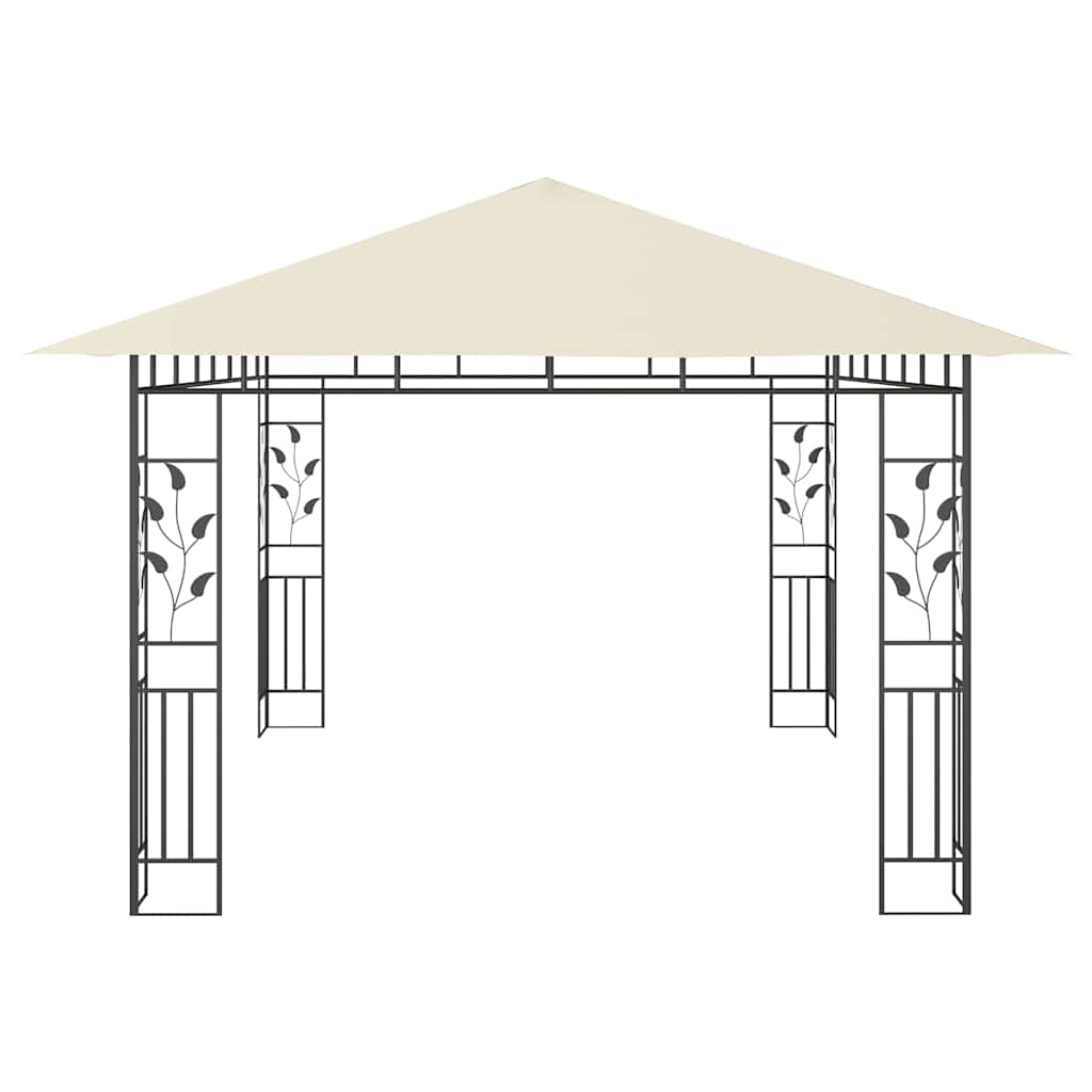 Gazebo with Mosquito Net 180 g/m² Cream 4 m