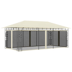 Gazebo with Mosquito Net 180 g/m² Cream 6 m