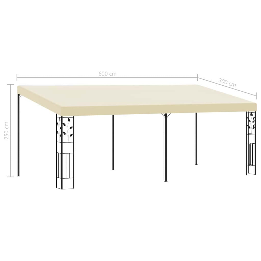 Wall-mounted Gazebo 3x3x2,5 m Cream 6 x 3 x 2.5 m