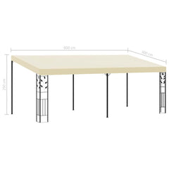 Wall-mounted Gazebo 3x3x2,5 m Cream 6 x 3 x 2.5 m