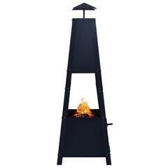 vidaXL Fire Pit Black 35x35x99 cm Steel 3