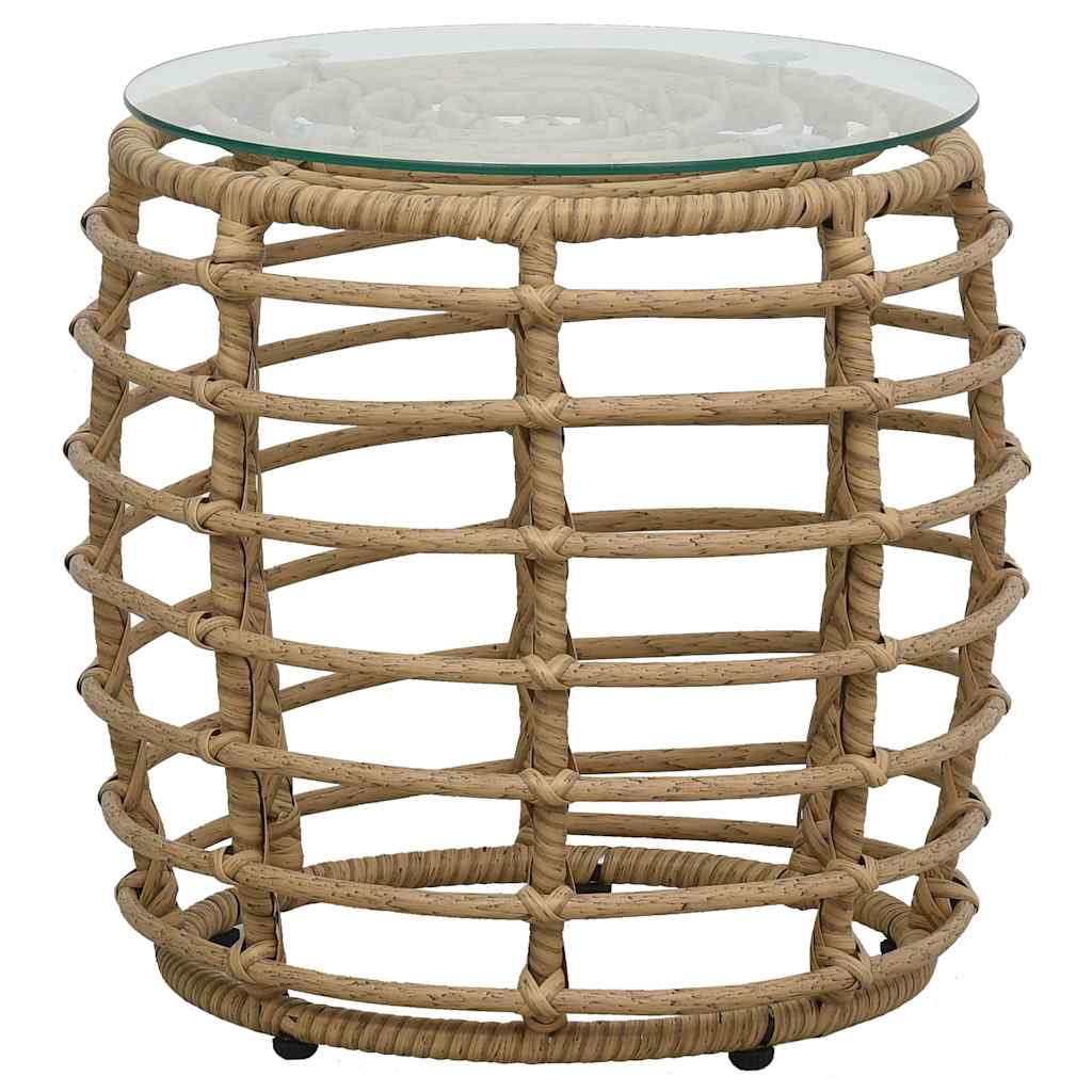 48583 vidaXL 3 Piece Bistro Set Poly Rattan Oak 2