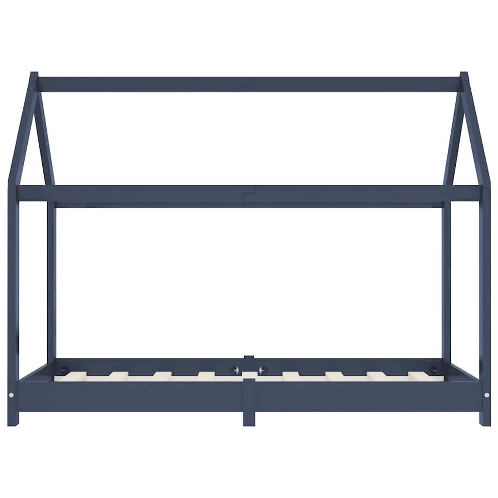 283353 vidaXL Kids Bed Frame Grey Solid Pine Wood 80x160 cm 3