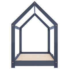 283353 vidaXL Kids Bed Frame Grey Solid Pine Wood 80x160 cm 4