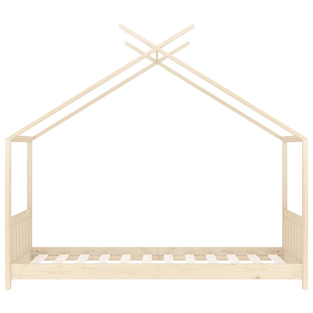 vidaXL Kids Bed Frame | Natural Wood | Solid pine wood, plywood slats | 70x140cm 4