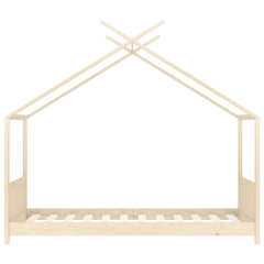 vidaXL Kids Bed Frame | Natural Wood | Solid pine wood, plywood slats | 70x140cm 4