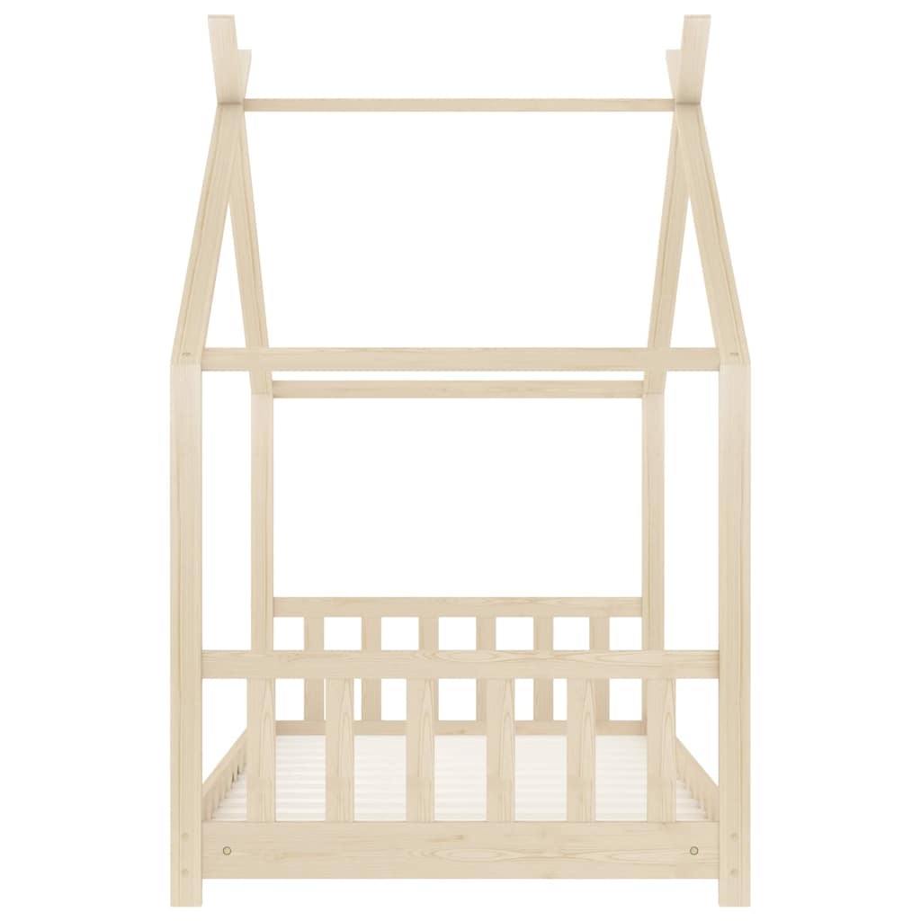 vidaXL Kids Bed Frame | Natural Wood | Solid pine wood, plywood slats | 70x140cm 5